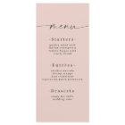 Menu Mariage simple couleur solide clair pastel ro