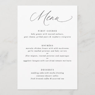 Menu Mariage Simple Elegant Soft Calligraphy