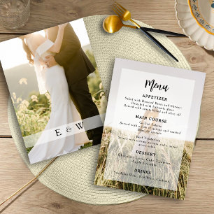 Menu Mariage simple et élégant