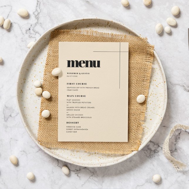 Menu Mariage simple et élégant (Créateur téléchargé)
