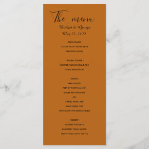 Menu mariage simple luxe doré minimum