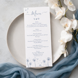 Menu Mariage Simple Minimaliste Fleur Sauvage