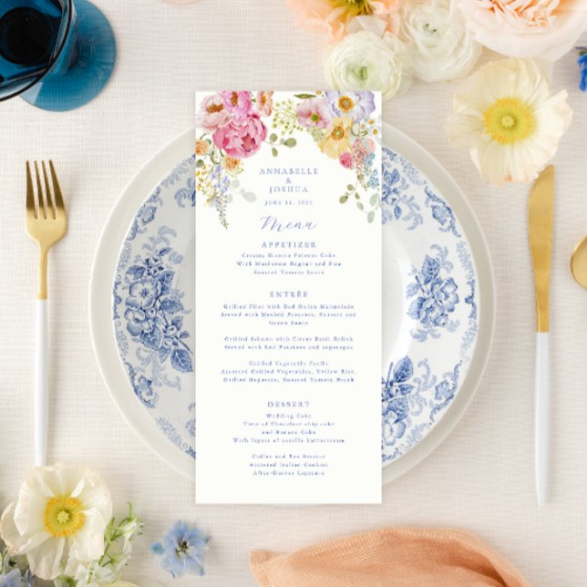 Menu Mariage Soft Garden Florals (Créateur téléchargé)