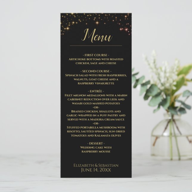 Menu Mariage Sparkles chatoyant (Debout devant)