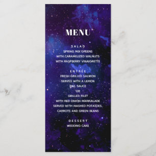 Menu Mariage spatial. Les étoiles de nuit. Galaxie mari