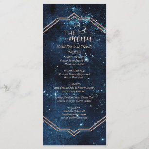 Menu Mariage Star Sky Celestiy Galaxy Watercolor