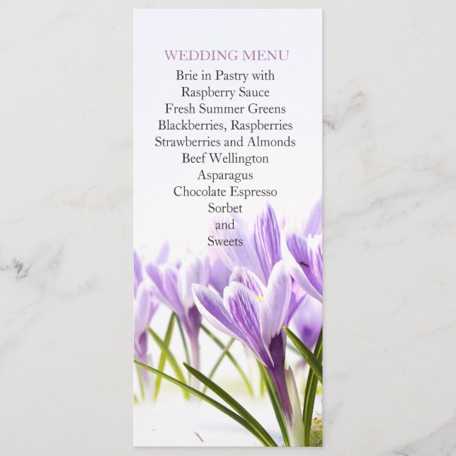 Menu Mariage Sunny Spring Lavender Iris (Devant)