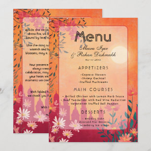 Menu Mariage Sunset Serenade Pedestal