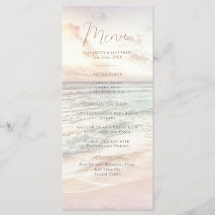 Menu Mariage sur la plage au coucher du soleil Mariag