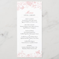 Menu Mariage Toile rose de Jouy