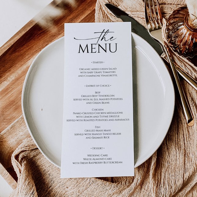 Menu Mariage tout simplement minimal (Créateur téléchargé)