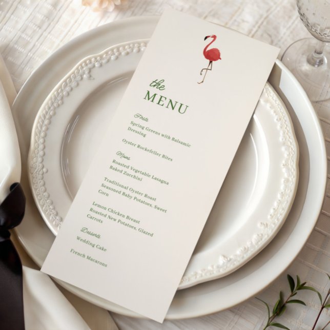 Menu Mariage Tropical au Thème Flamant Rose Soirée de R (Créateur téléchargé)