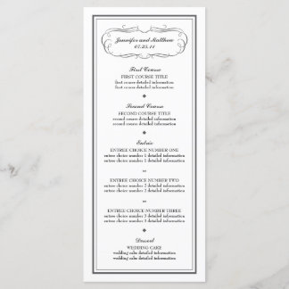 Menu Mariage Tuxedo en gris charbon