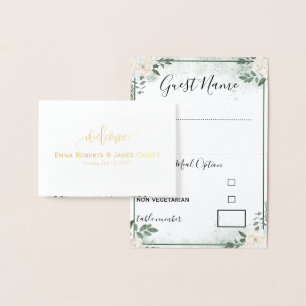 Menu Mariage verdoyant Choix Cartes de Place