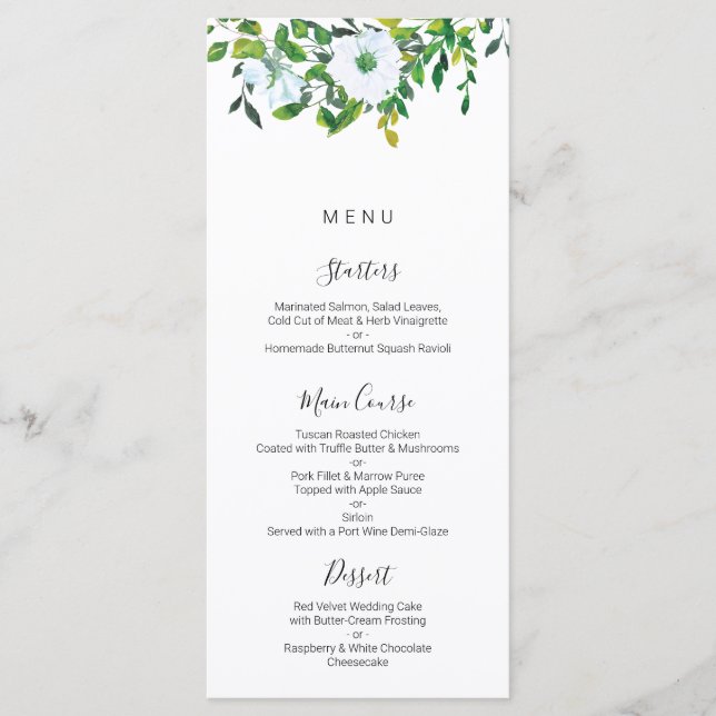 Menu Mariage verdoyant, Woodland (Devant)