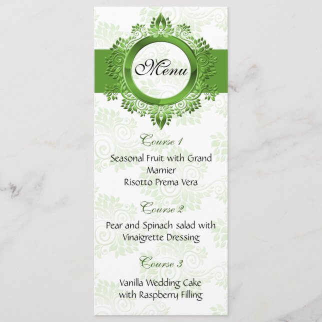 menu mariage vert (Devant)