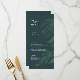 Menu Mariage vert minimaliste et chic