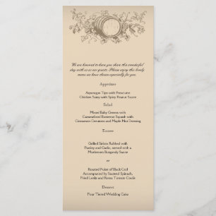 Menu Mariage vintage Winery