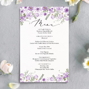 Menu Mariage violet moderne