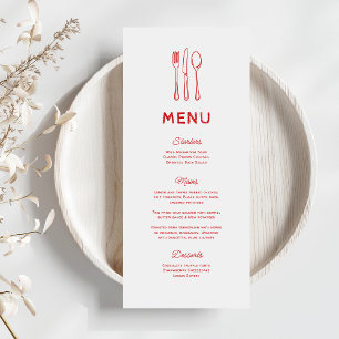 Menu Mariage Whimsical Doodle Cutlery