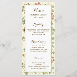 Menu Mariage Whimsical Snowflakes