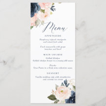 Menu Marine et Mariage rose pâle