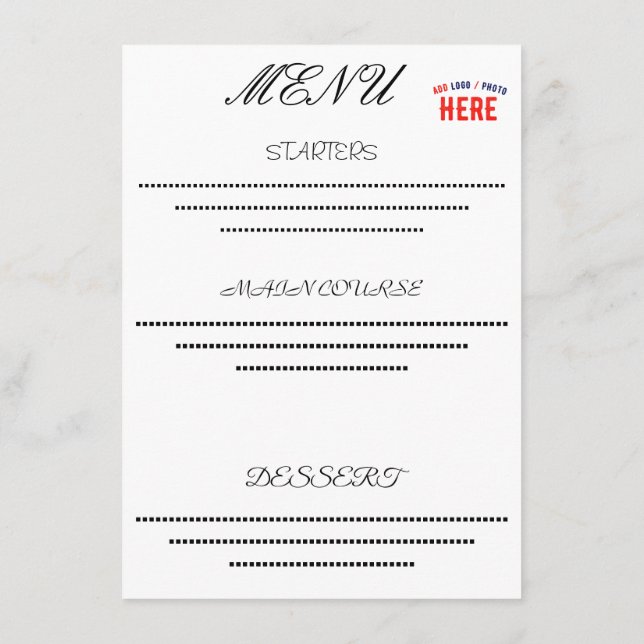 MENU MARQUE BLANCHE MODERNE ET PERSONNALISABLE VÉRIFIÉE (Dos)
