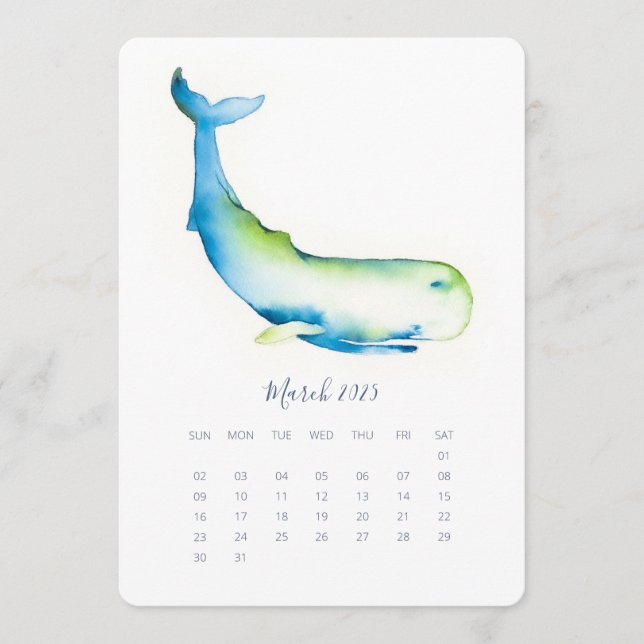 Menu Mars Stand Alone Calendrier Baleine Bleue (Devant)