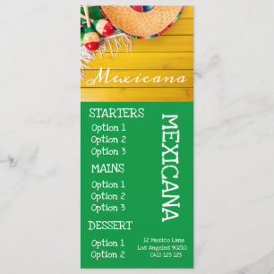 Menu mexicain de dîner de nourriture de barre de