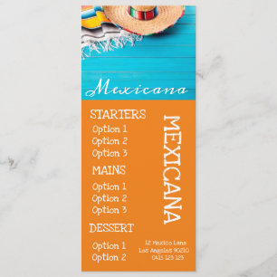Menu mexicain de dîner de nourriture de barre de