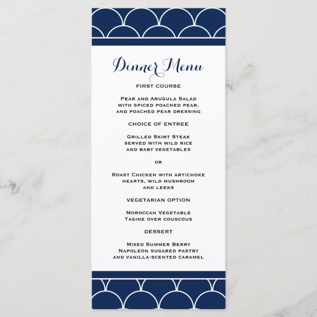 Menu mince Motif de St Jacques bleu Marine (Devant)