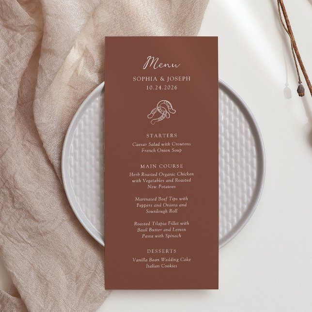 Menu Mini-fer à cheval | Mariage Brown rustique (Créateur téléchargé)