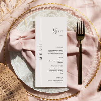 Menu Minimal and Chic Calligraphy Dinner Wedding