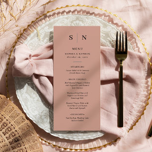 Menu Minimal et chic Mariage en terre cuite