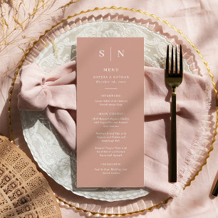 Menu Minimal et chic Terracotta et Mariage blanc