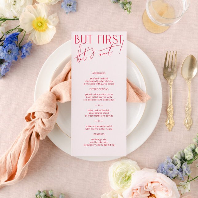 Menu minimal moderne Blush PInk & Magenta Mariage (Créateur téléchargé)