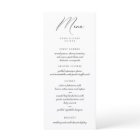 Menu minimaliste calligraphie moderne