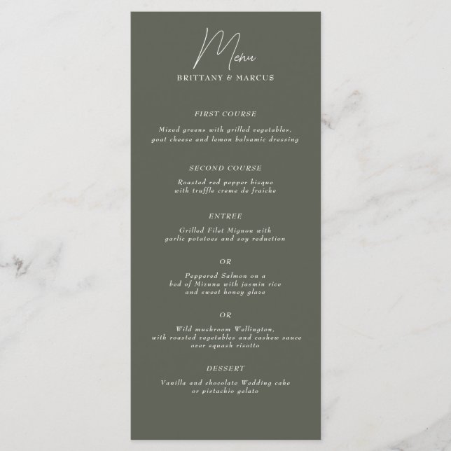 Menu Minimaliste discrète (Devant)