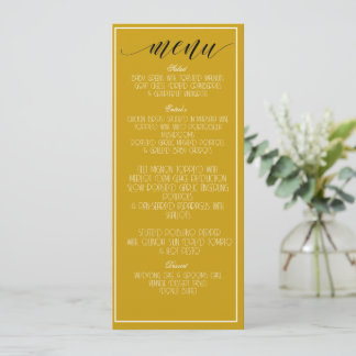 Menu minimaliste jaune moutarde