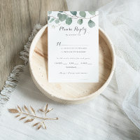 Menu minimaliste Mariage Eucalyptus Choix RSVP