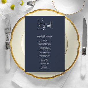 Menu minimaliste mariage moderne simple et élégant