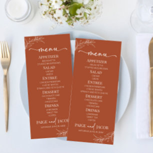 Menu Minimaliste minimaliste Mariage de feuilles en ter