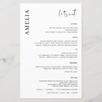 Menu minimaliste moderne avec nom