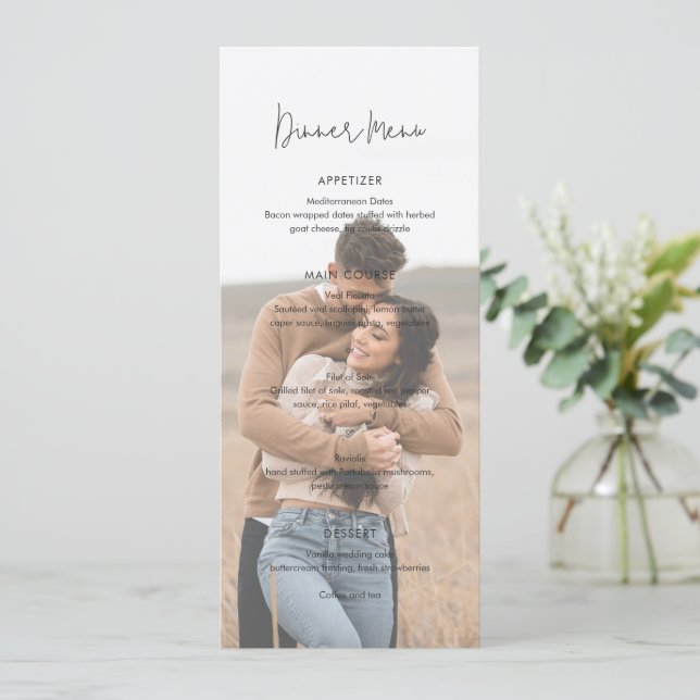 Menu Modern Elegant Photo Wedding (Debout devant)