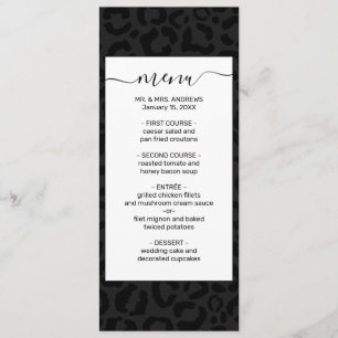 Menu Modern Minimal Black Leopard Print
