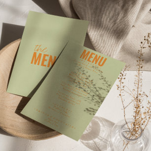 Menu Moderne Classy Bright Whimsical Mariage unique