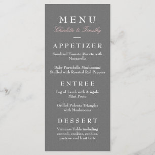 Menu moderne de mariage d'amour et de mariage