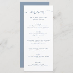 Menu moderne Dusty Blue Mariage