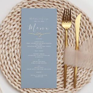 Menu moderne Dusty Blue Mariage
