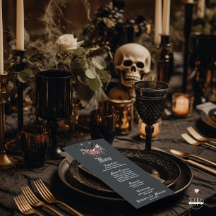 Menu Moderne Gothique Rosewood Floral Et Chauve-So